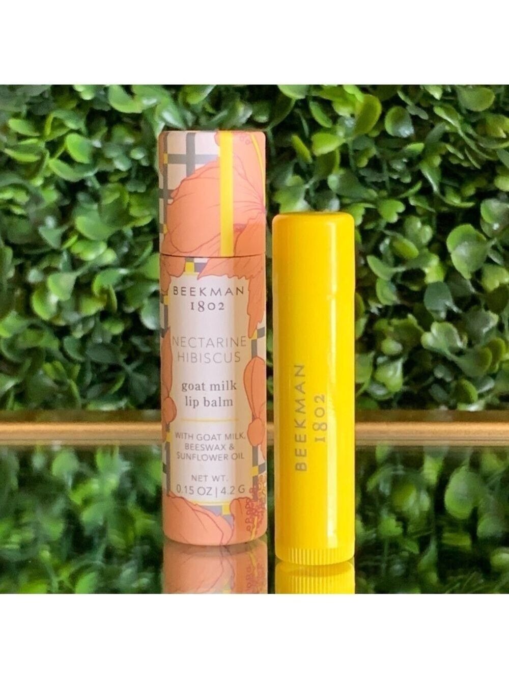 Beekman 1802 Nectarine Hibiscus Goat Milk Tinted Lip Balm | NEW | Coral Pink